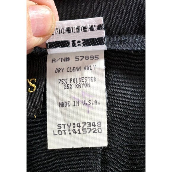 Vintage Black Pleated Mini Skirt by Requirements Sz 18 Preppy Career Wear USA - Picture 8 of 10